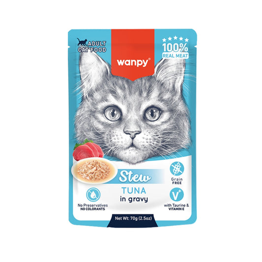 Wanpy Cat Wet Food Tuna Stew in Gravy Pouch 70g