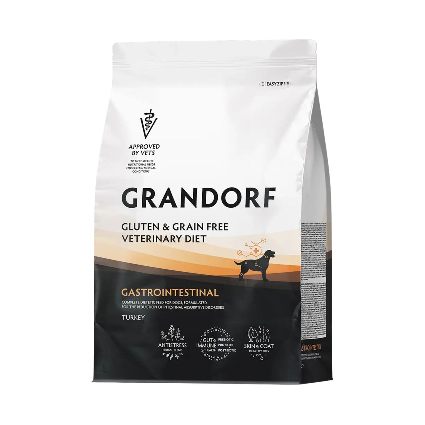 ‏GRANDORF VET Gastrointestinal גרנדורף גסטרו אינטסטינל אוכל רפואי לכלב לתמיכה במערכת העיכול בטעם הודו 3 ק״ג