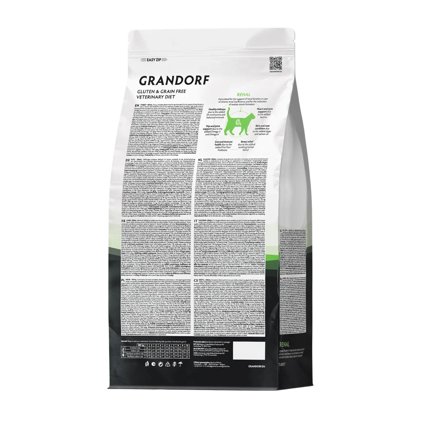 GRANDORF VET Renal גרנדורף רנל אוכל רפואי לחתול לתמיכה בתפקוד הכליות בטעם הודו 2 ק״ג