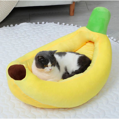 מיטת בננה צהובה לכלבים וחתולים מידה גדולה