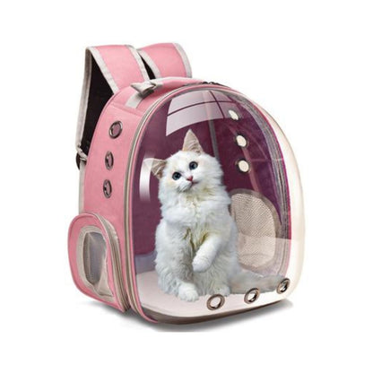 תיק גב שקוף לחתולים וכלבים צבע ורוד