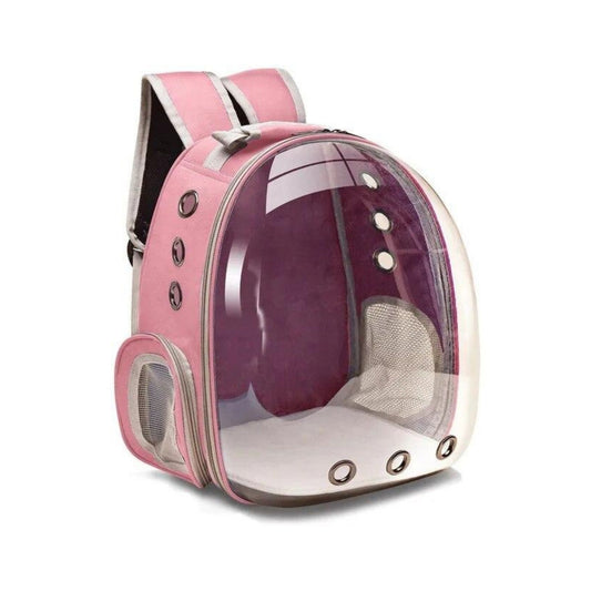 תיק גב שקוף לחתולים וכלבים צבע ורוד