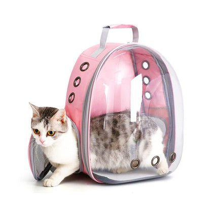 תיק גב שקוף לחתולים וכלבים צבע ורוד