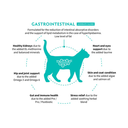 GRANDORF VET Gastrointestinal Moderate Calorie גרנדורף גסטרו אינטסטינל אוכל רפואי דל שומן לחתול לתמיכה במערכת העיכול בטעם הודו 2 ק״ג