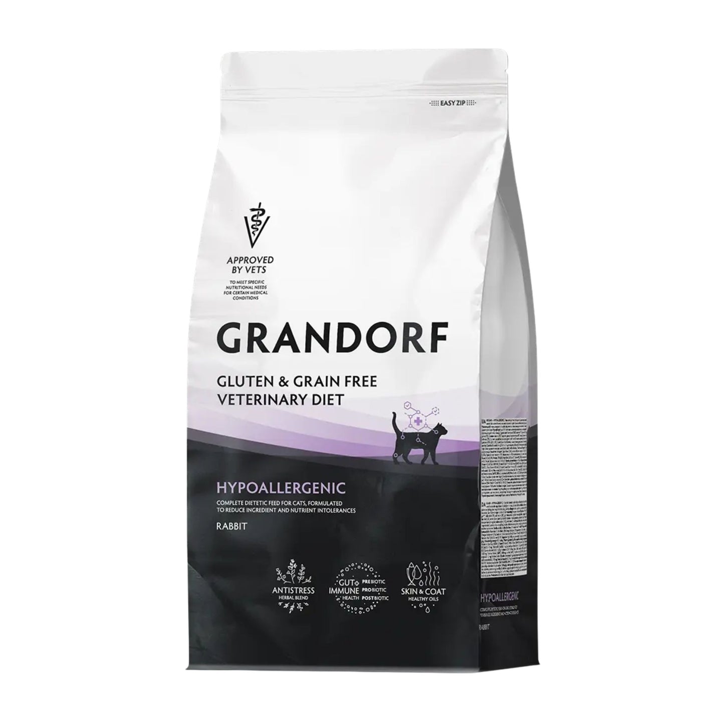 GRANDORF VET Hypoallergenic גרנדורף היפואלרגני אוכל רפואי לחתול לרגישויות ואלרגיות בטעם ארנבת 2 ק״ג