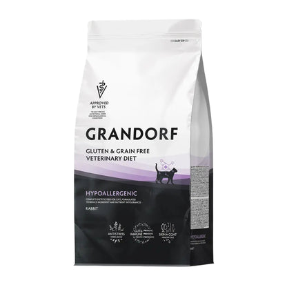 GRANDORF VET Hypoallergenic גרנדורף היפואלרגני אוכל רפואי לחתול לרגישויות ואלרגיות בטעם ארנבת 2 ק״ג