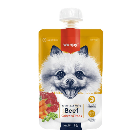 Wanpy Wanpy Mousse жидкая закуска для собак говядина курица и морковь 90 г