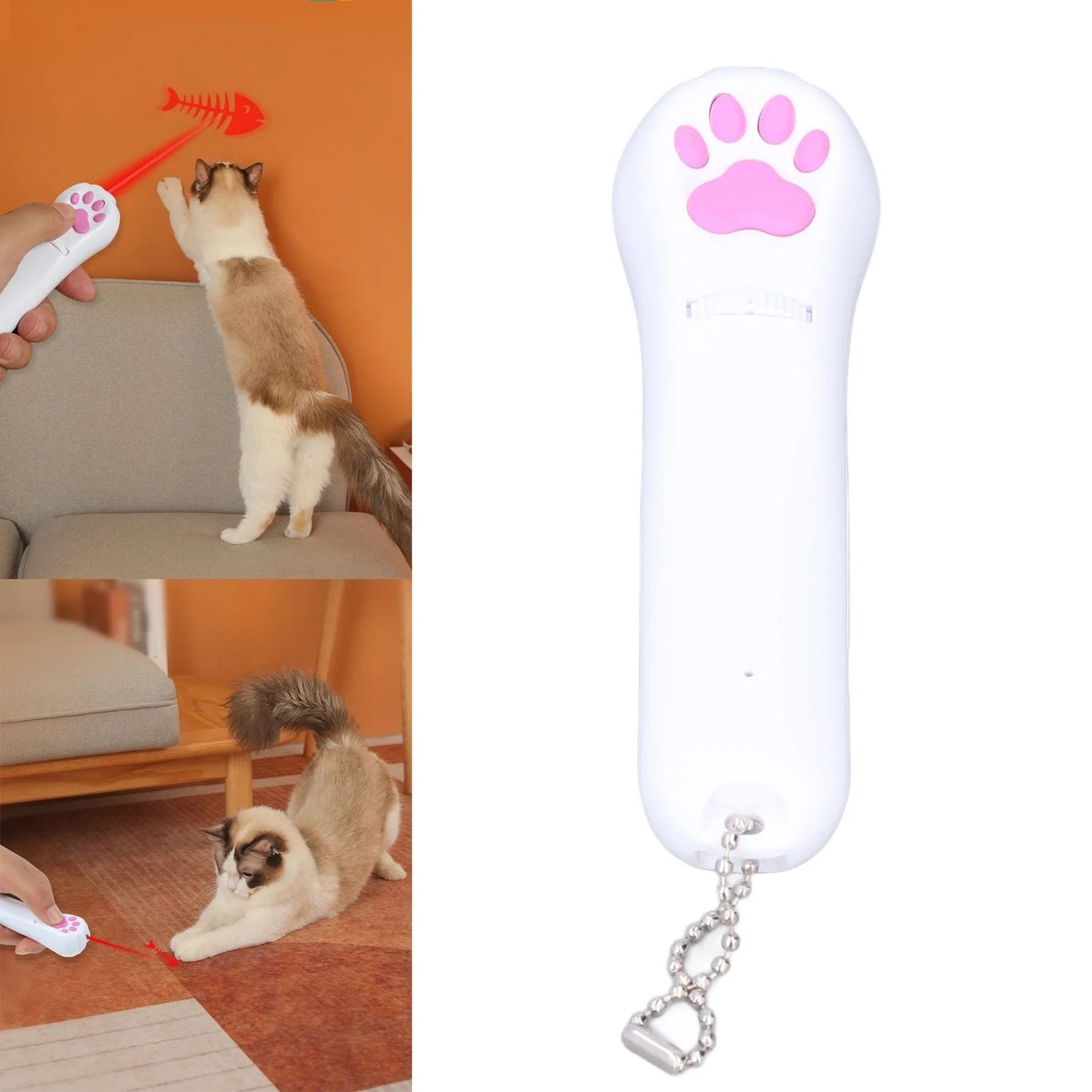 עט לייזר אינטראקטיבי לחתולים עם הקרנת צורות משתנות