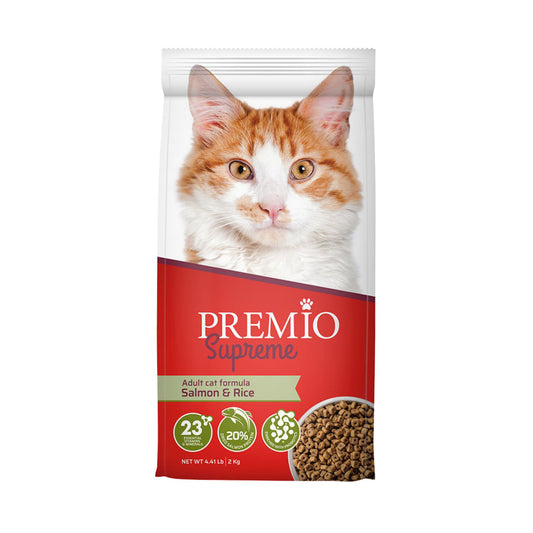 Premio פרמיו מזון יבש לחתולים בוגרים סלמון ואורז 1.5 ק״ג