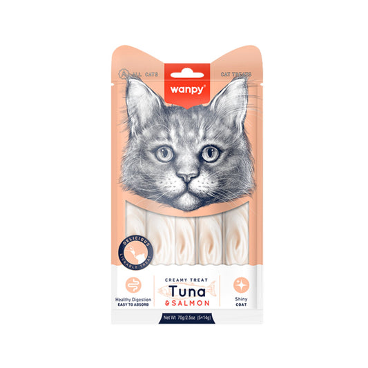 WANPY Cat Lickable Treats Tuna & Salmon Flavor 70g