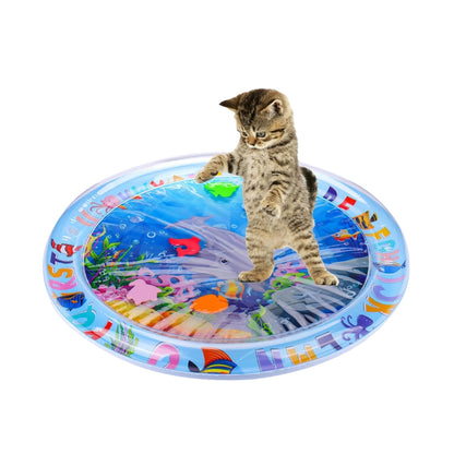 משטח משחק אינטראקטיבי לחתולים עם מים