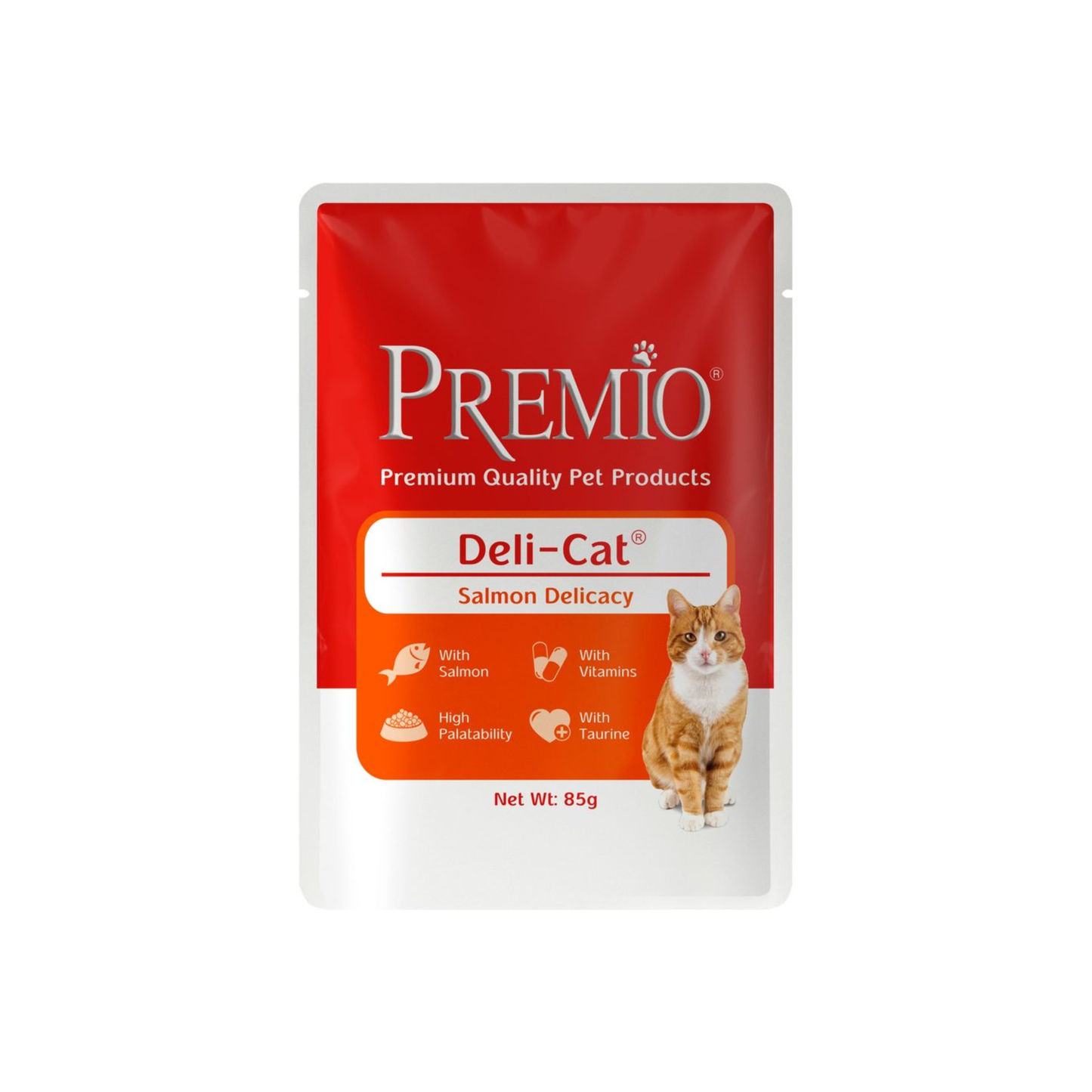 Premio פרמיו פאוץ׳ מזון רטוב לחתולים בוגרים עם סלמון 85 גרם