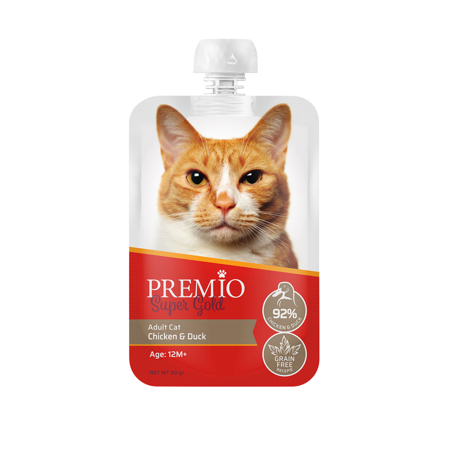 Premio פרמיו מחית עוף וברווז לחתולים בוגרים 90 גרם