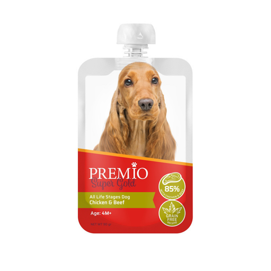 Premio פרמיו מחית עוף ובקר לכלבים 90 גרם