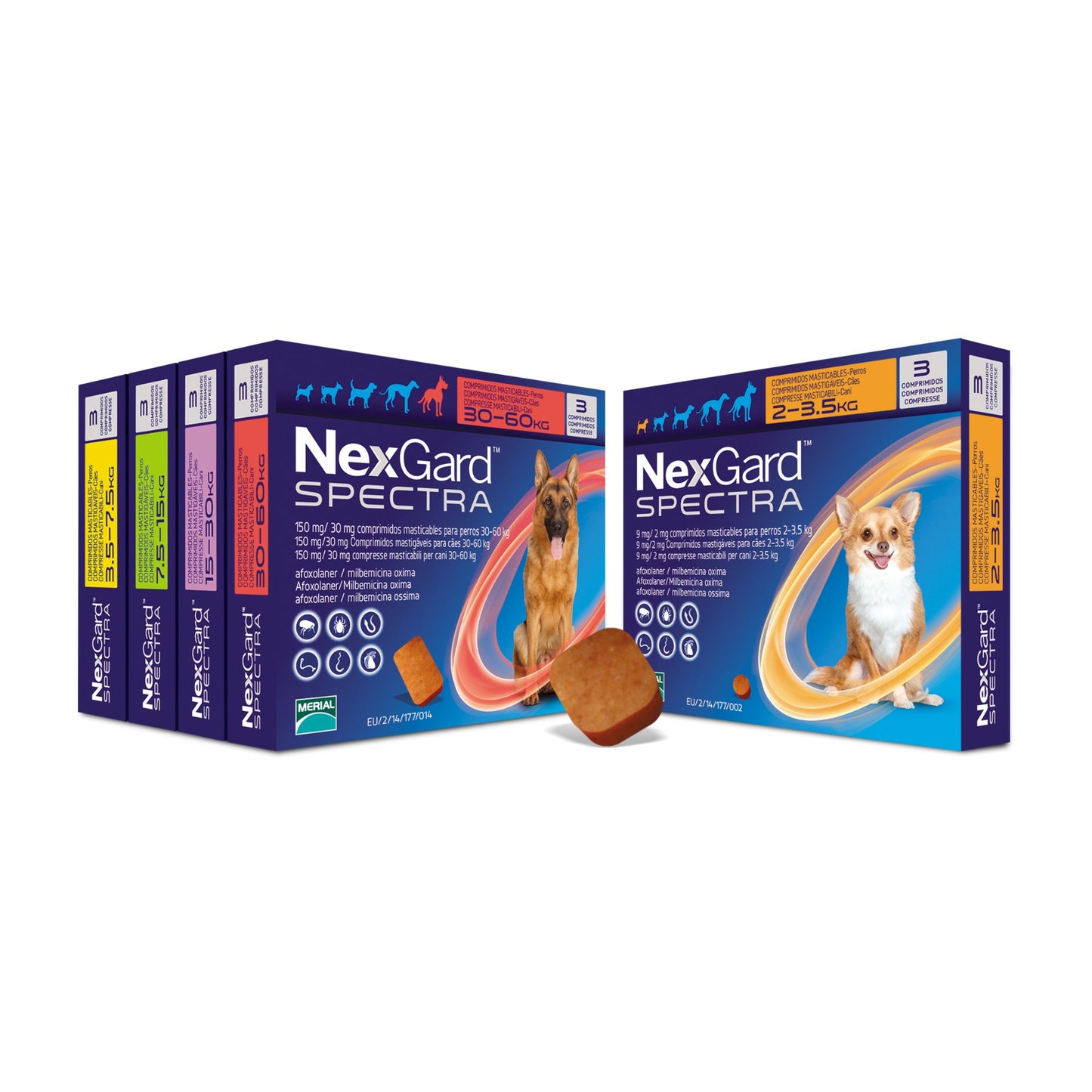 NexGard SPECTRA נקסגארד ספקטרה לכלבים בינוני במשקל 7.5-15 ק”ג