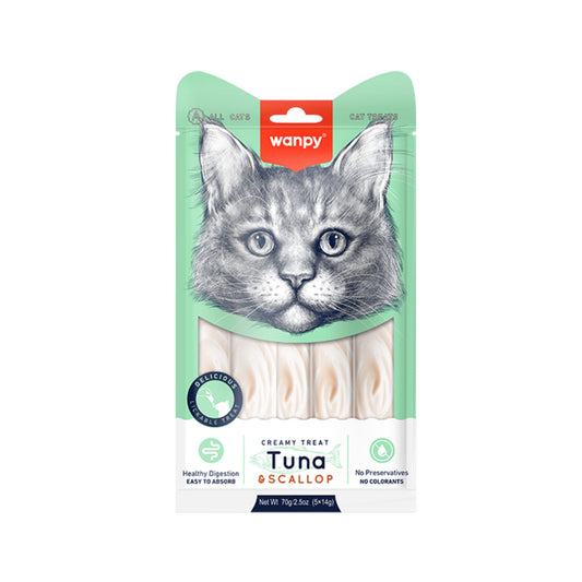 WANPY Cat Lickable Treats Tuna and Scallop Flavor 70g