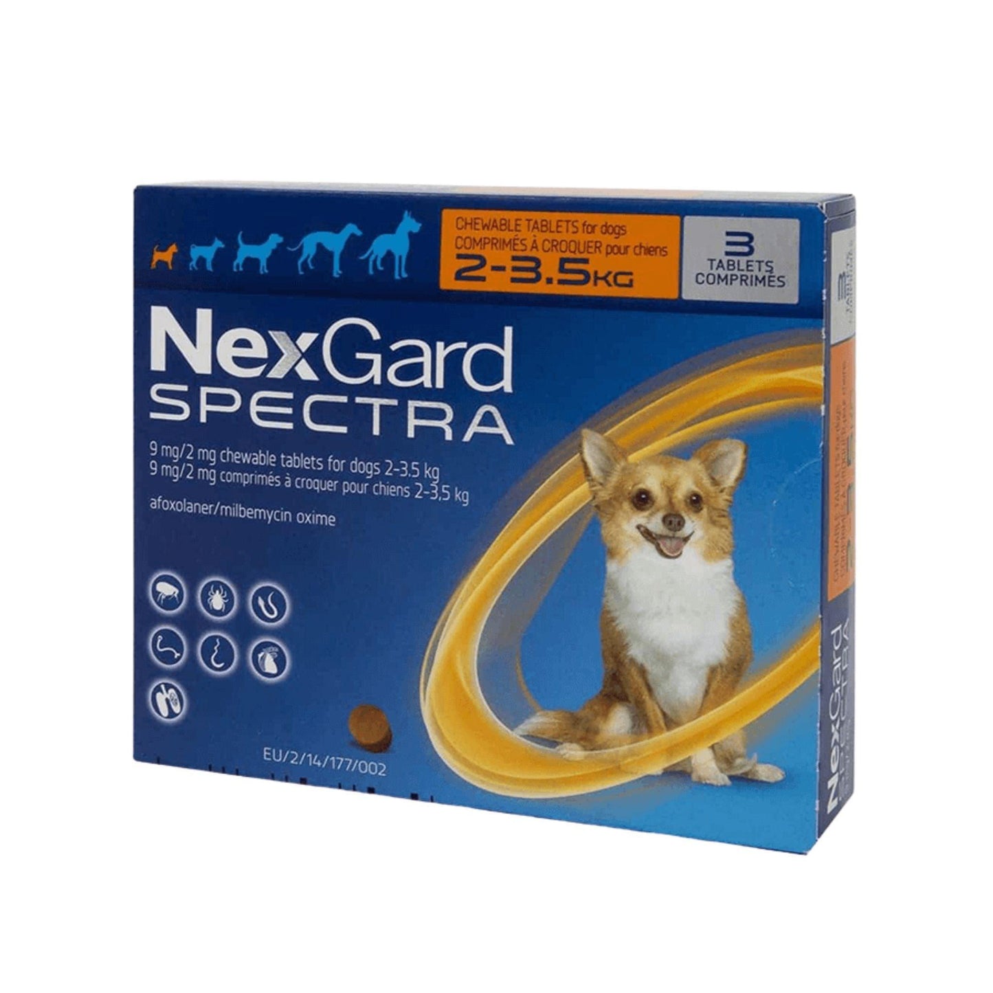 NexGard SPECTRA נקסגארד ספקטרה לכלבים קטנים במשקל 2-3.5 ק”ג