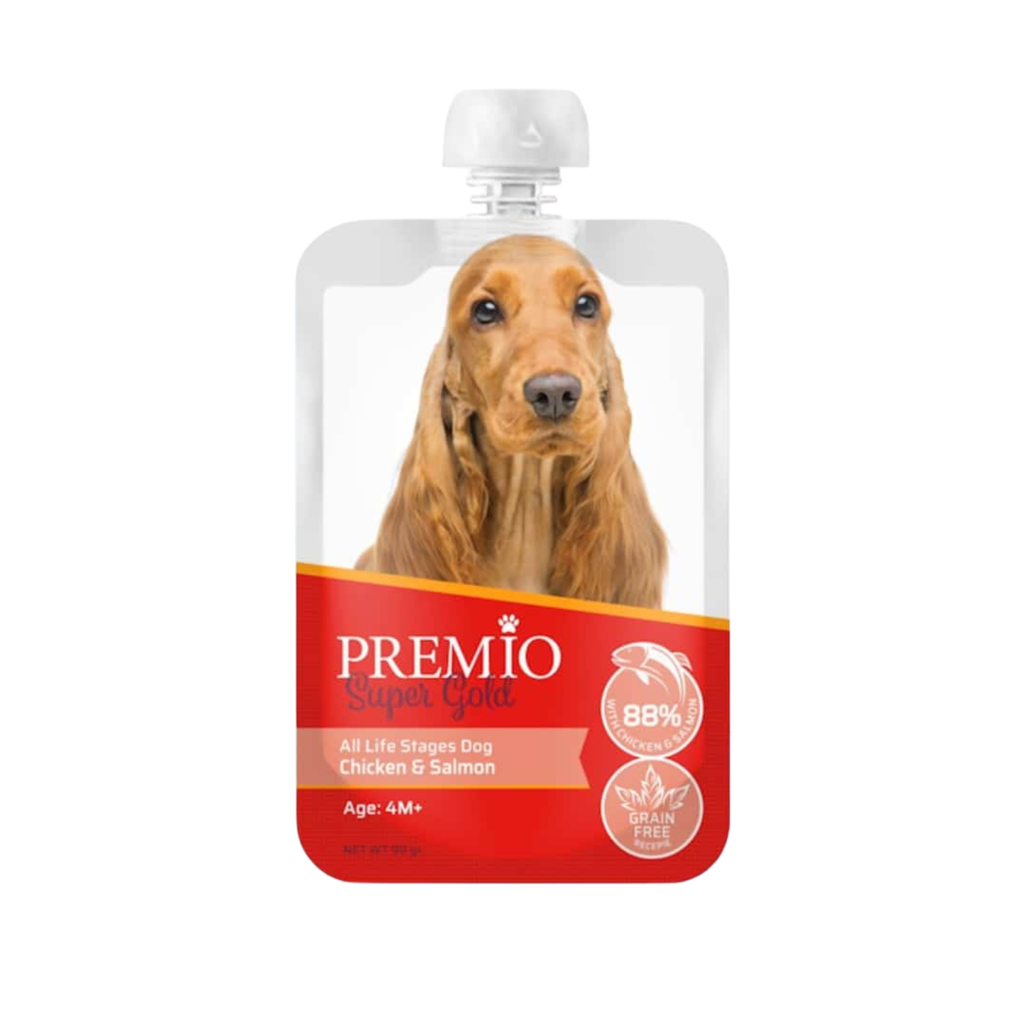 Premio פרמיו מחית עוף וסלמון לכלבים 90 גרם