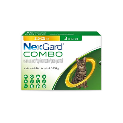 NexGard - NexGard Combo для кошек 2,5 - 7,5 кг Распродажа 2 упаковок всего за ₪449