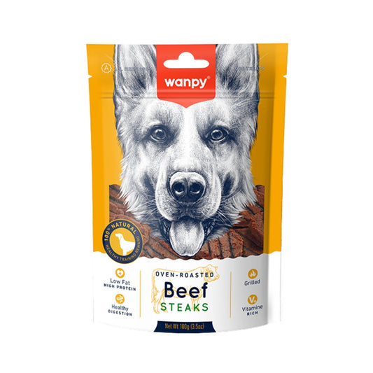Wanpy Beef Steak Treats for Dogs 100g