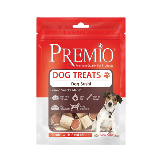 Premio Dog Sushi פרמיו חטיף סושי עוף ודג לכלבים 100 גרם