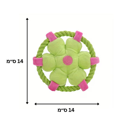 צעצוע חבל וקטיפה מצפצף לכלב צבע ירוק