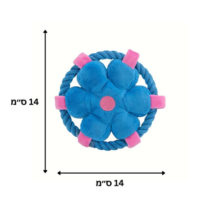 צעצוע חבל וקטיפה מצפצף לכלב צבע כחול