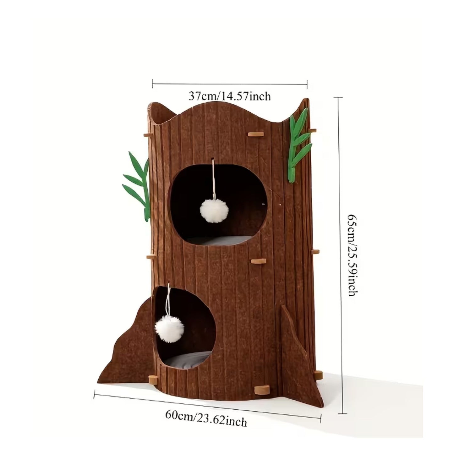 Hoofie בית לחתולים עם אזורי טיפוס ומסתור בעיצוב עץ