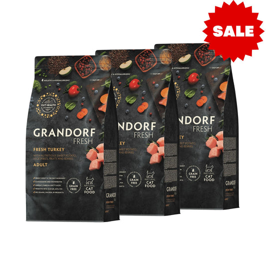 GRANDORF Fresh Turkey גרנדורף הודו טרי לחתולים בוגרים היפואלרגני 6 ק״ג