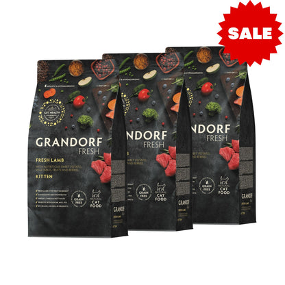 GRANDORF Kitten Fresh Lamb גרנדורף כבש טרי לחתלתולים קיטן היפואלרגני 6 ק״ג