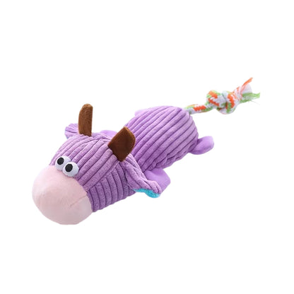 צעצוע פרה לכלב עם חבל