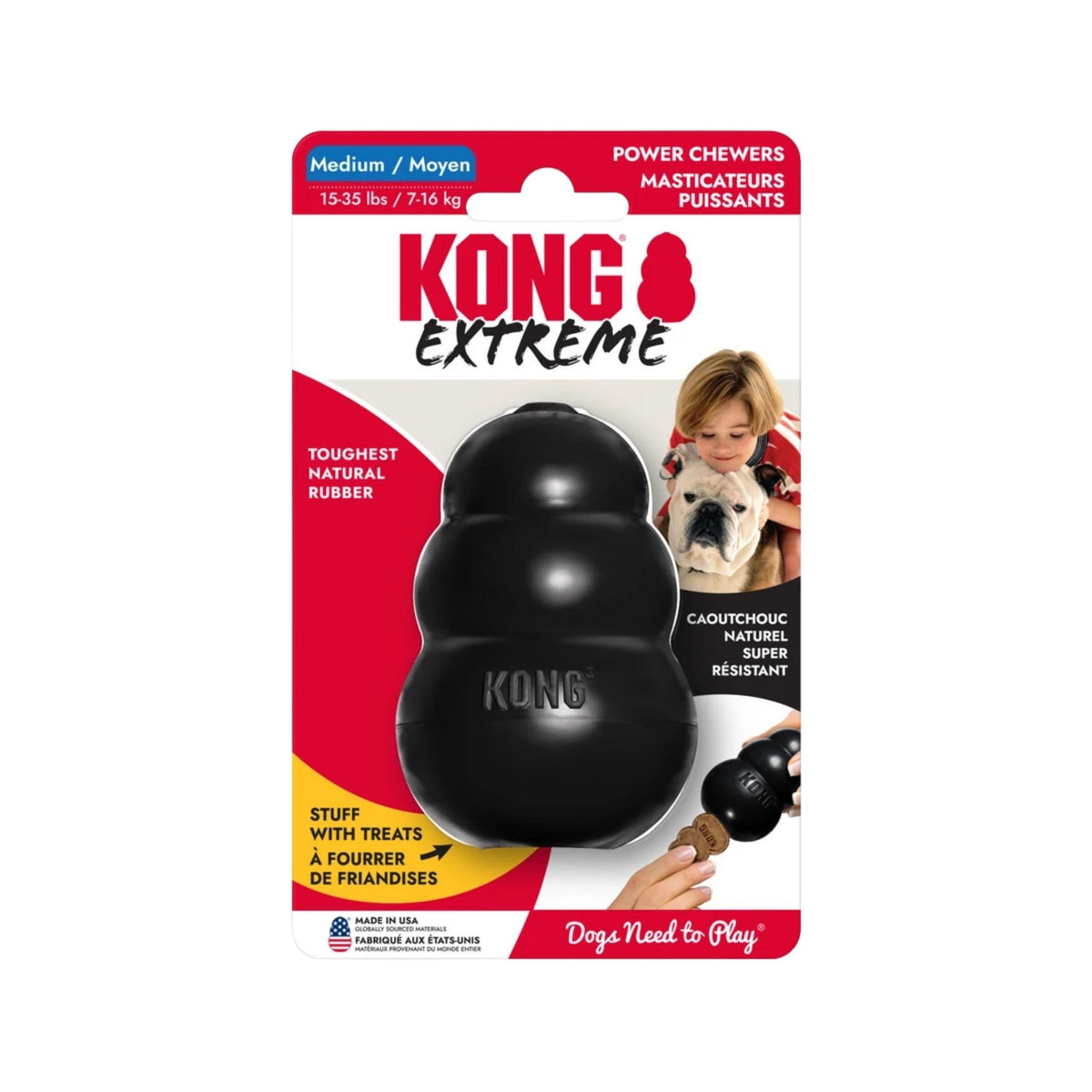 KONG M קונג אקסטרים צעצוע לעיסה לכלבים מידה