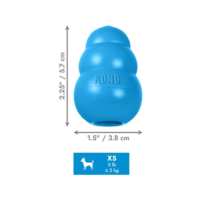 KONG כחול XS קונג צעצוע לעיסה לגורי כלבים מידה
