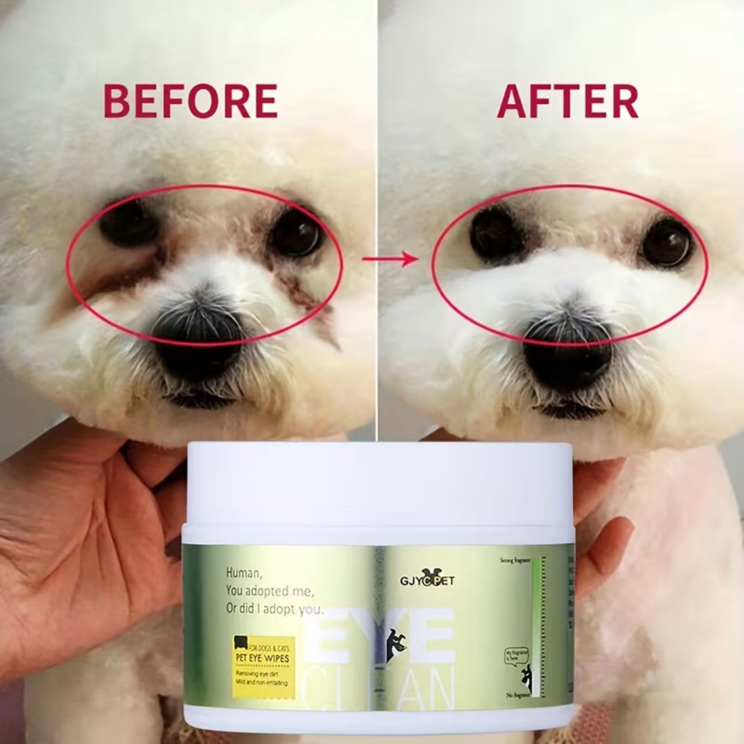 מגבוני ניקוי עיניים לכלבים וחתולים 120 יחידות