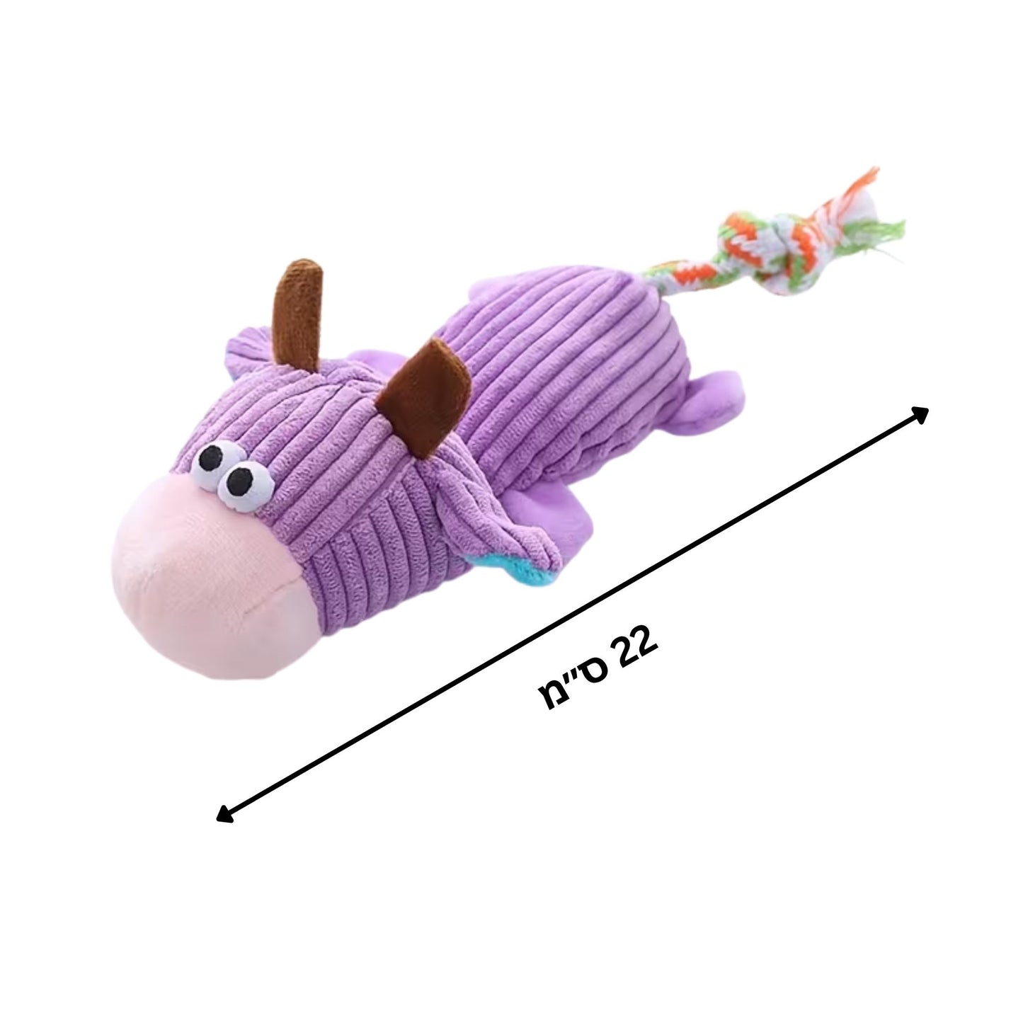 צעצוע פרה לכלב עם חבל