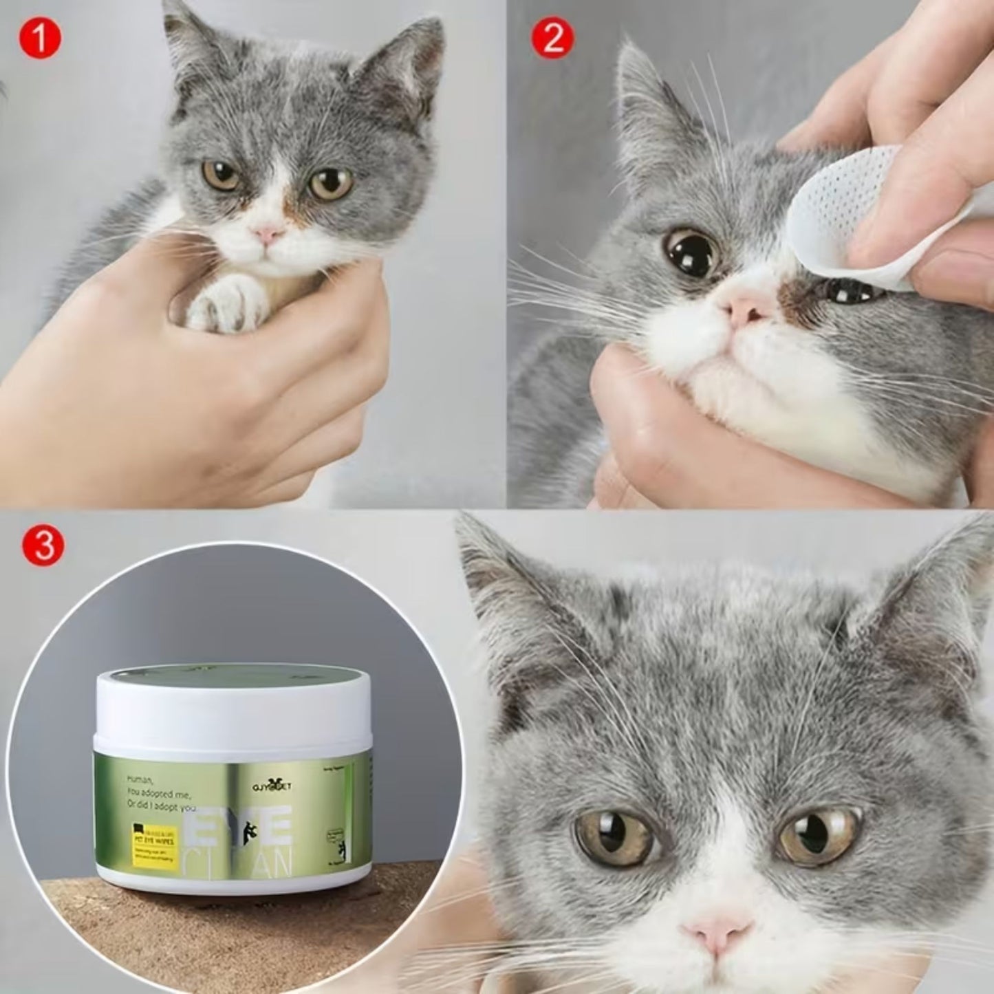 מגבוני ניקוי עיניים לכלבים וחתולים 120 יחידות