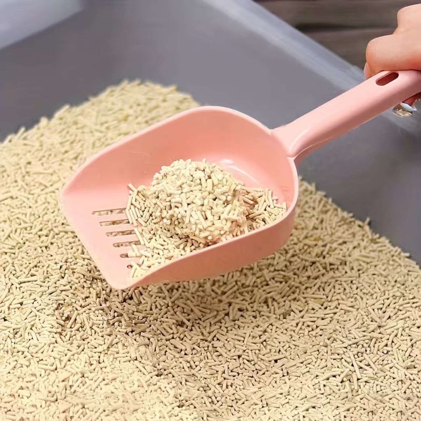 כף איסוף לחול חתולים צבע ורוד