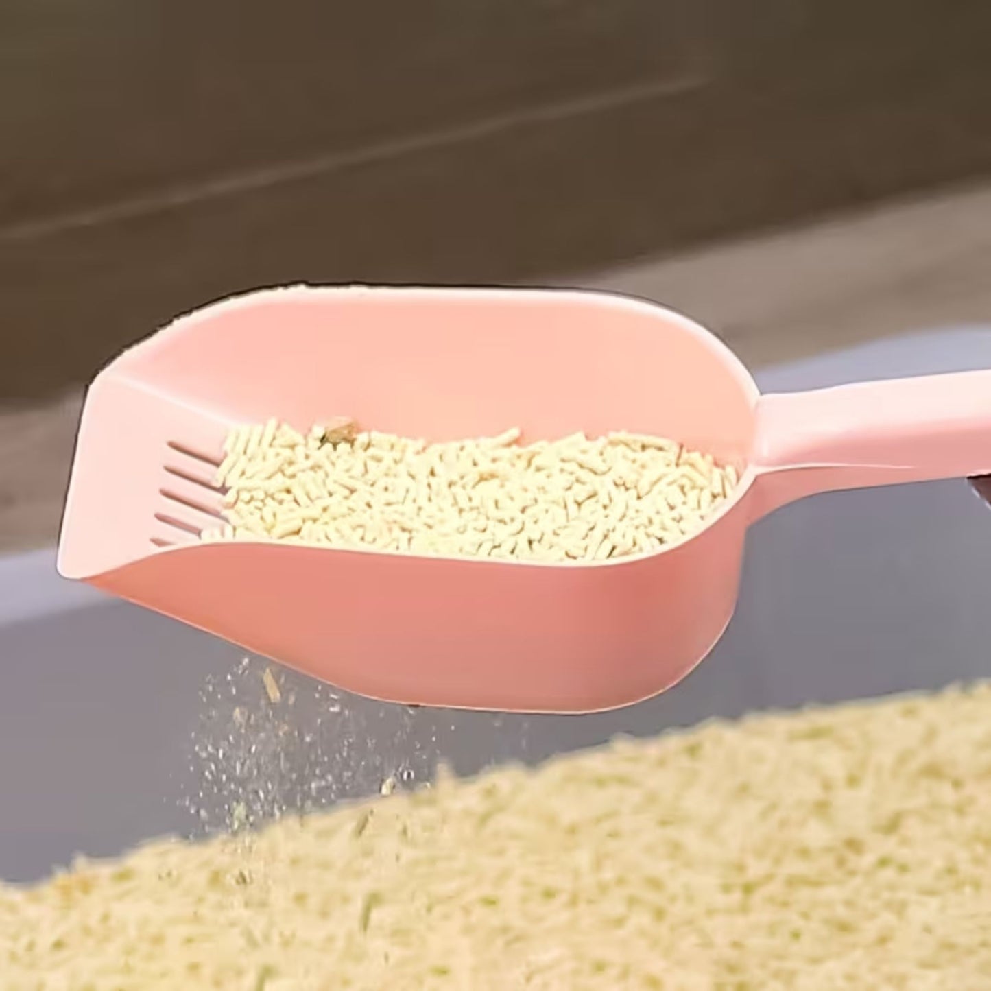 כף איסוף לחול חתולים צבע ורוד