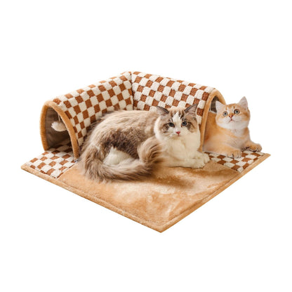 מיטה לחתולים עם מנהרה