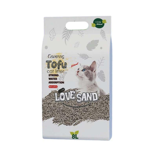 LOVE SAND Tofu חול טופו מתגבש לחתולים פחם קרבון 8 ליטר