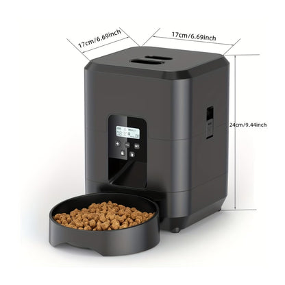 מתקן האכלה אוטומטי לחתולים וכלבים 2 ליטר עם מסך דיגיטלי ותזמון ארוחות