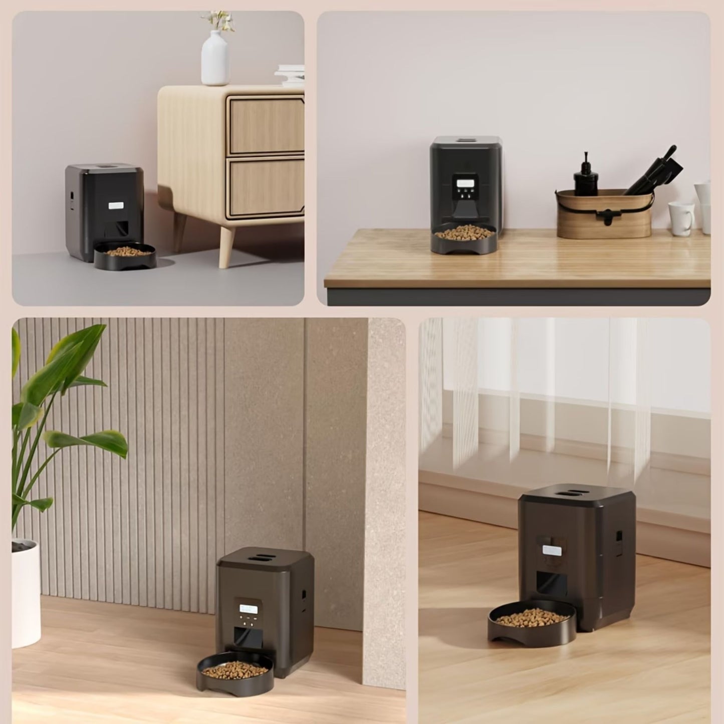 מתקן האכלה אוטומטי לחתולים וכלבים 2 ליטר עם מסך דיגיטלי ותזמון ארוחות