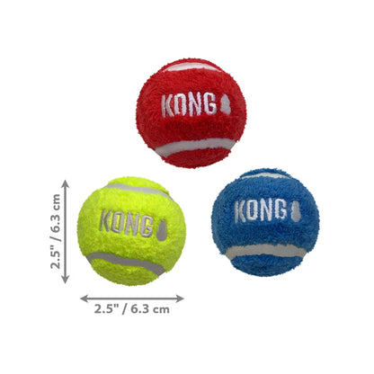 KONG מארז 3 כדורים M קונג כדורי משחק רכים לכלבים מידה