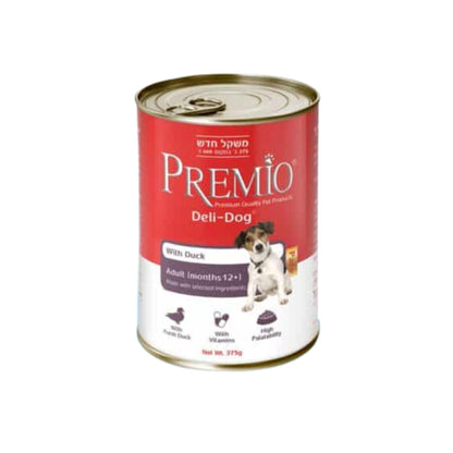 Premio מבצע 10 שימורי פרמיו דלי דוג לכלבים בוגרים פטה במגוון טעמים 375 גרם