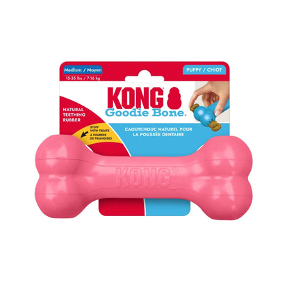 KONG ורוד M קונג עצם לעיסה ומילוי לגורי כלבים מידה