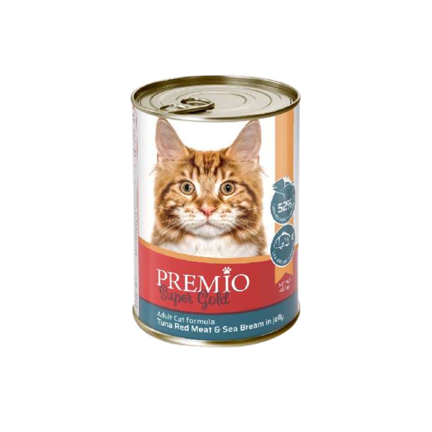 Premio פרמיו סופר גולד שימור לחתולים טונה אדומה ודניס ים בג׳לי 400 גרם