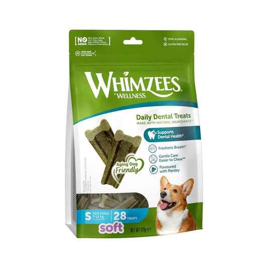 WHIMZEES S וימזיס חטיפים דנטליים לכלבים 28 יחידות 420 גרם