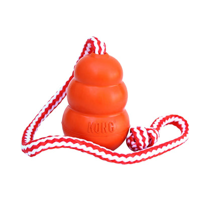 KONG M קונג אקווה צעצוע צף לכלבים עם חבל למשחקי מים מידה