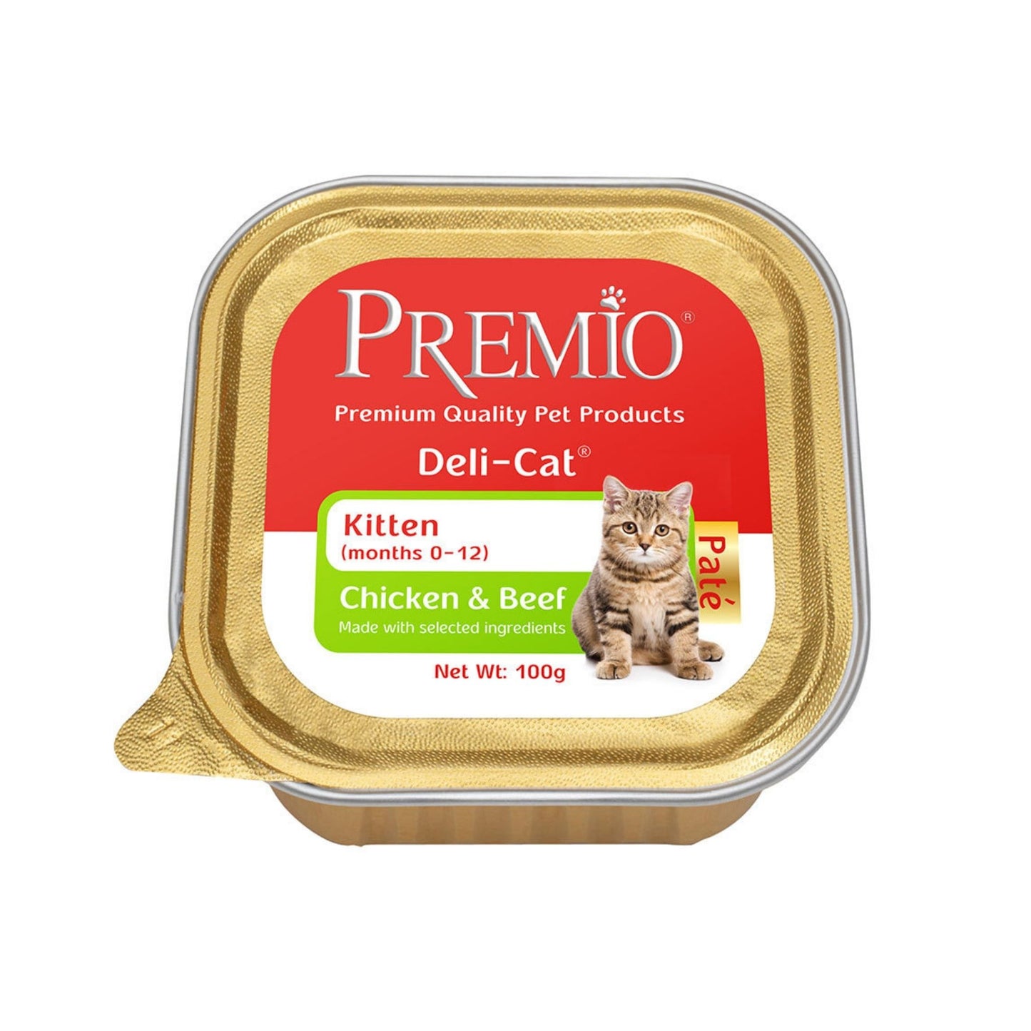 Premio פרמיו מעדן פטה לגורי חתולים עם עוף ובקר 100 גרם