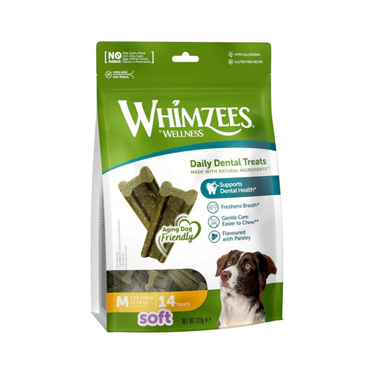 WHIMZEES M וימזיס חטיפים דנטליים לכלבים 14 יחידות 420 גרם